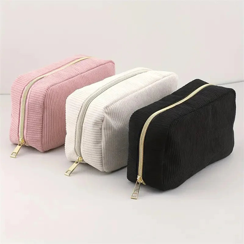 Corduroy cosmetic bag