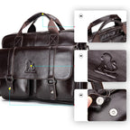 Vintage leather laptop briefcase