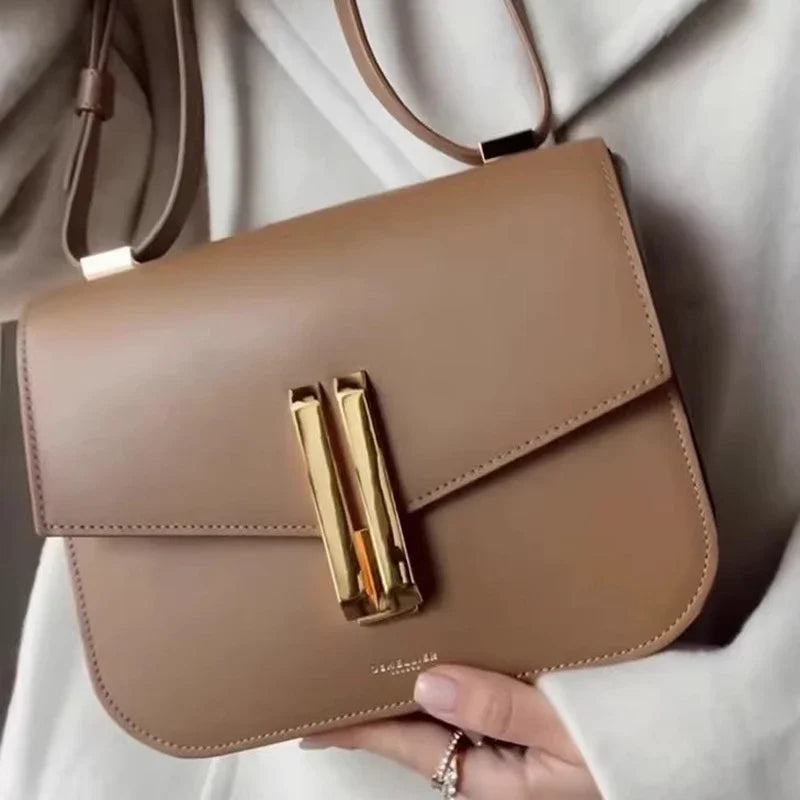 Small structured leather crossbody bag
