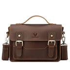 Large leather satchel shoulder bag