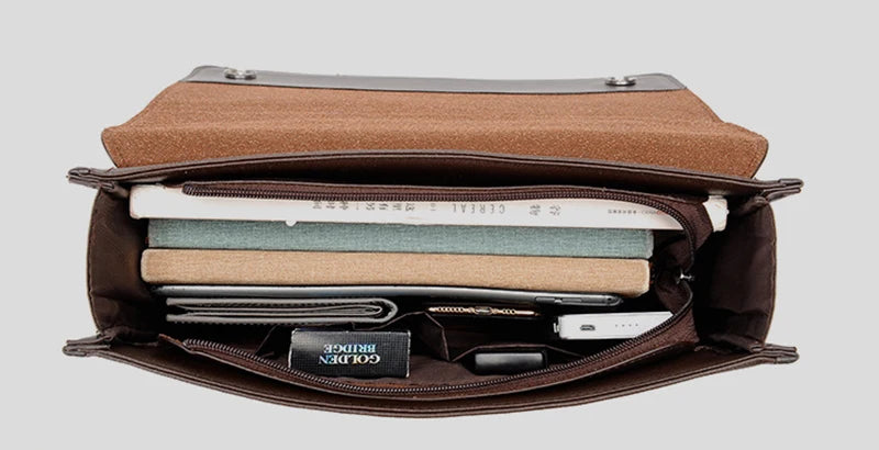 Executive leather laptop briefcase