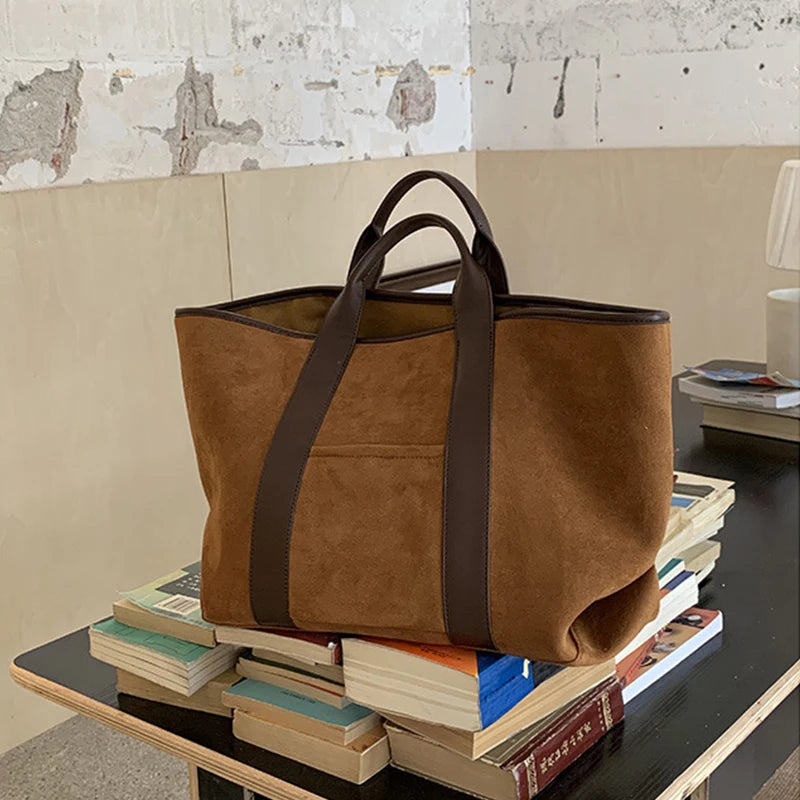 Classic suede tote bag