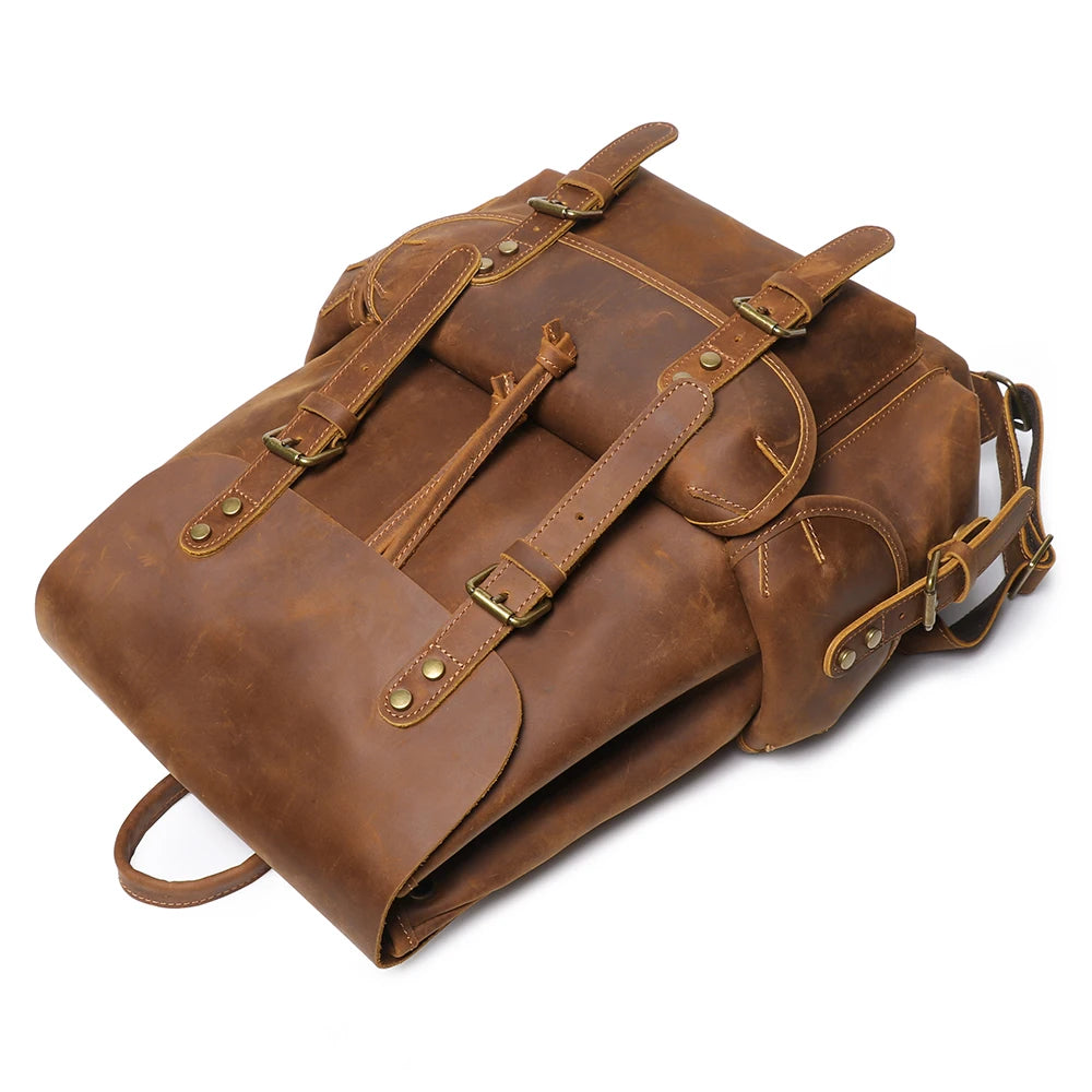 Vintage brown leather rucksack