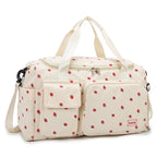 Corduroy travel toiletry bag with shoulder strap