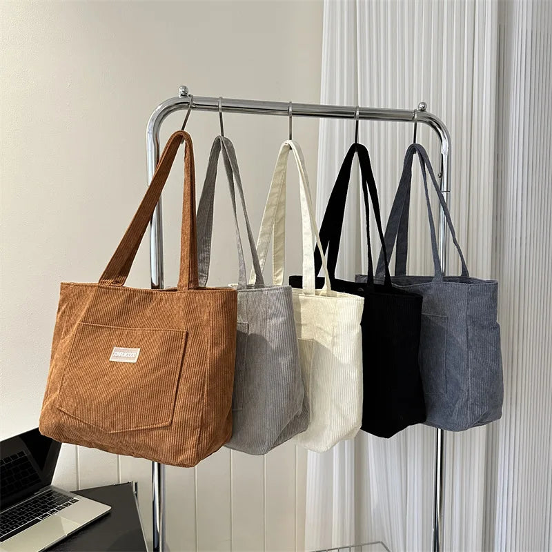 Ladies’ corduroy tote bag for casual wear