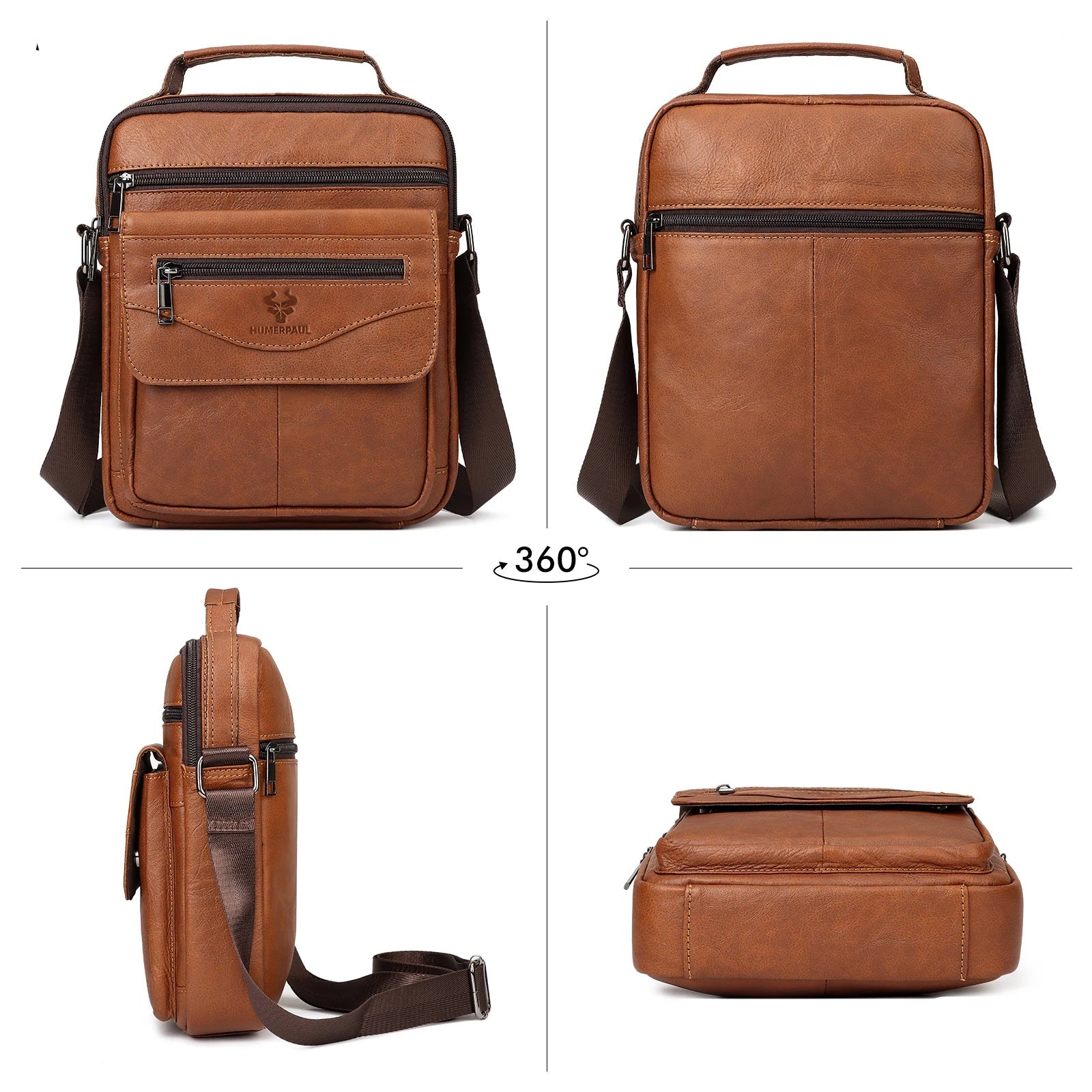 Fashionable leather crossbody bag