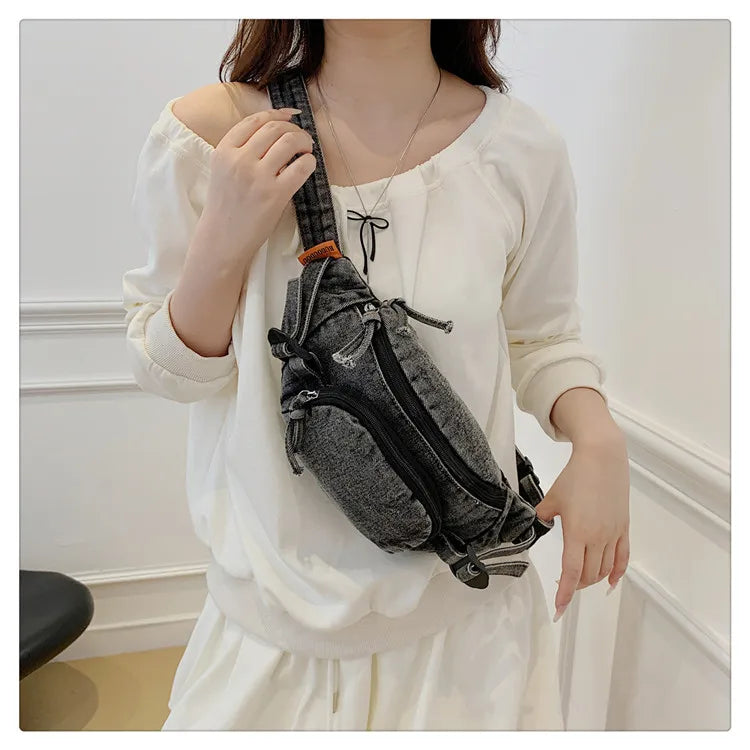 Denim waist bag