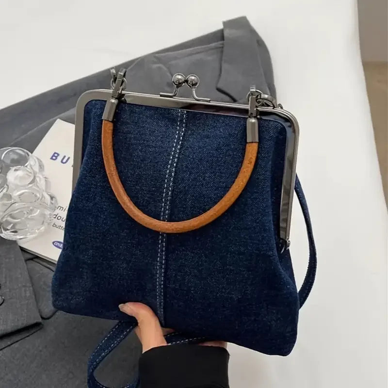 Denim  handbag for women with handles