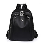 Smooth leather backpack with top handle