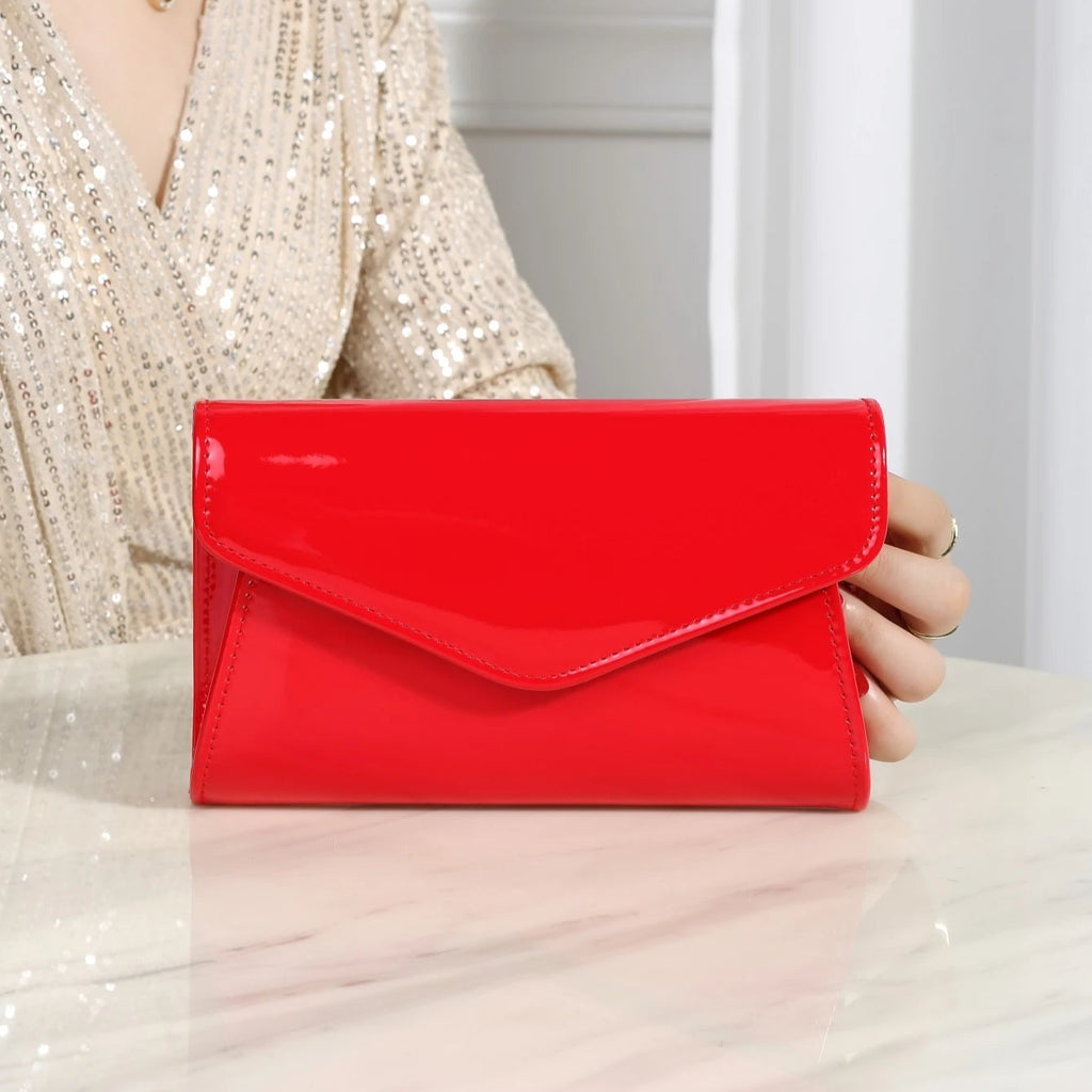 Minimal leather handbag with slim profile