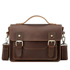 Large leather satchel shoulder bag