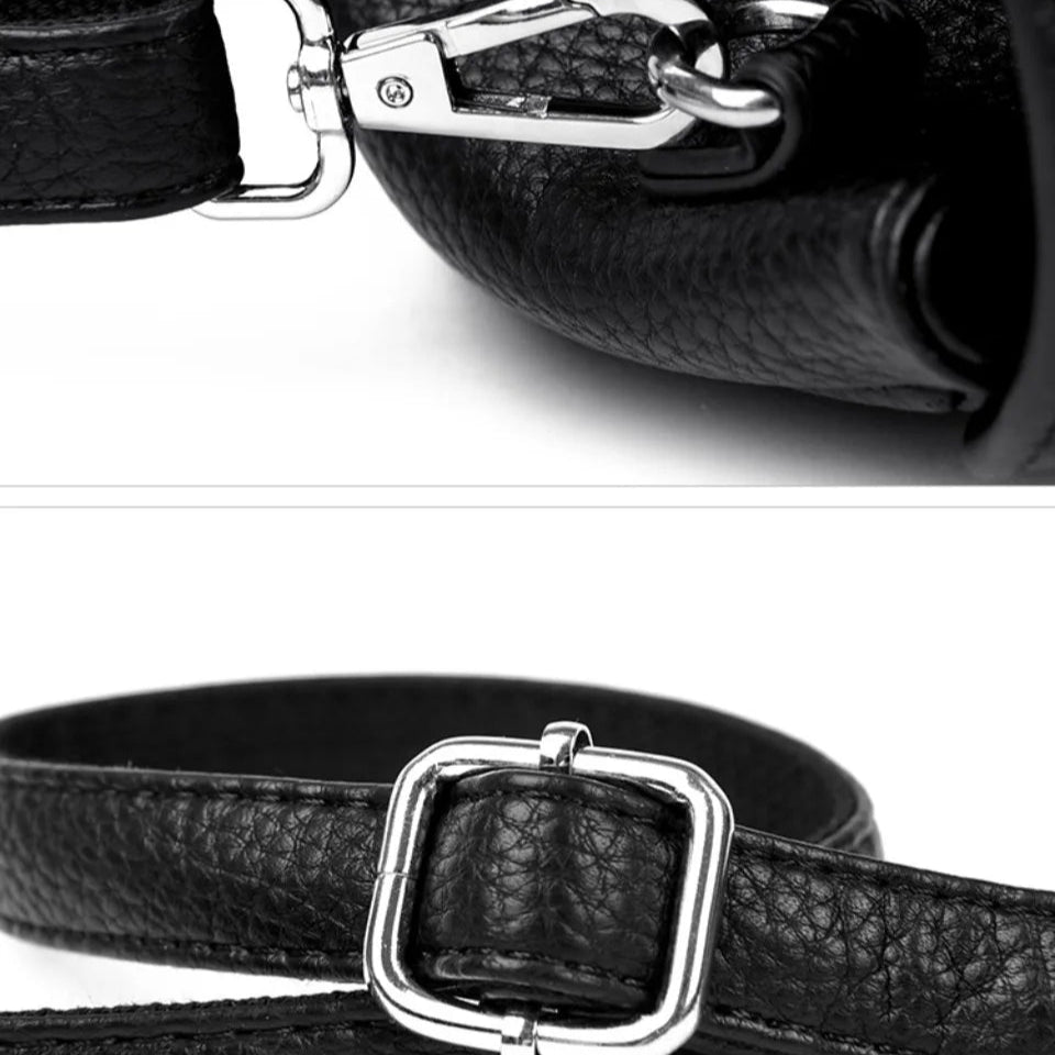 Designer-inspired leather handbag