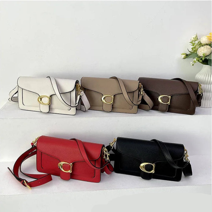 Designer inspired leather crossbody bag