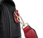 Contrast-strap leather backpack