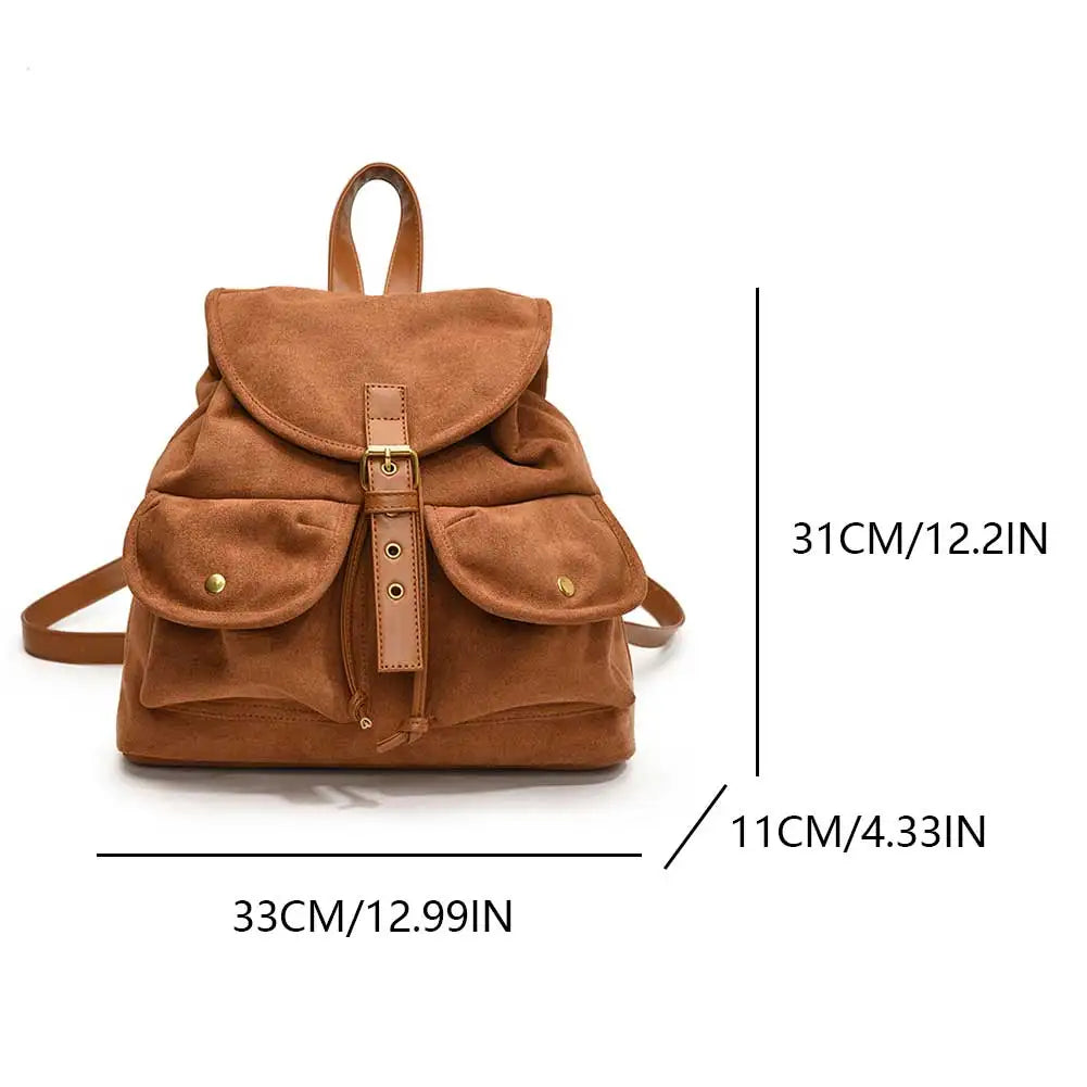 Soft suede backpack for women