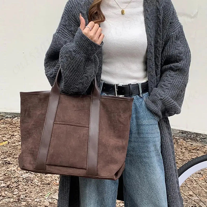 Classic suede tote bag