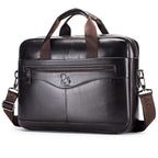Men's structured leather laptop case