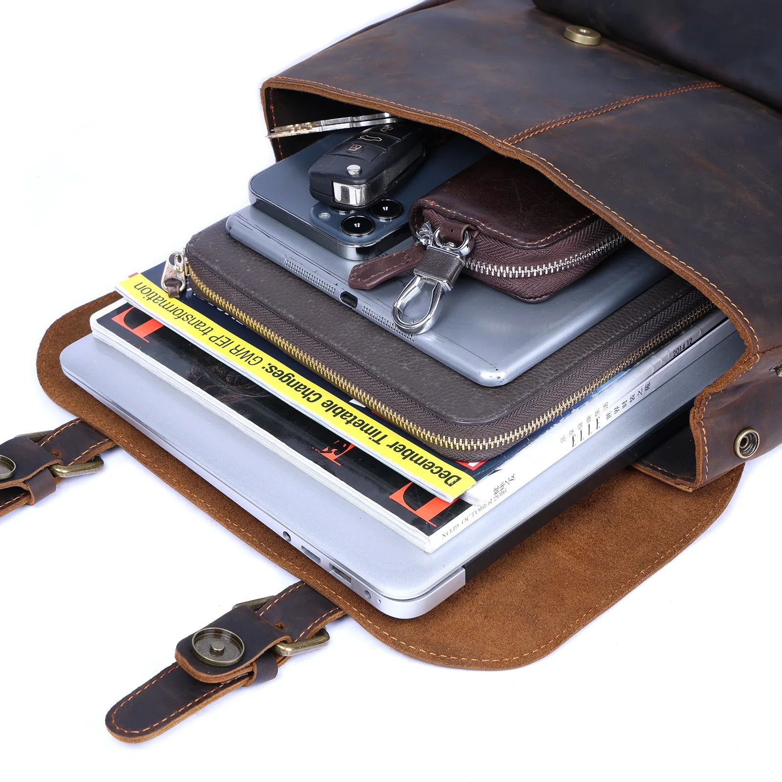 Stylish leather rucksack