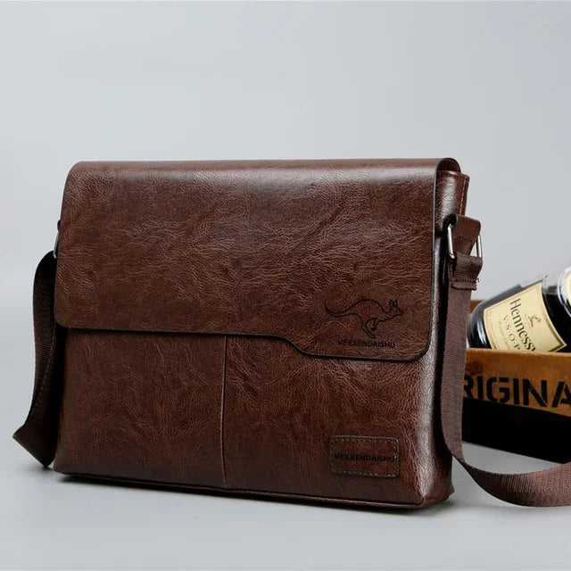 Soft leather laptop briefcase messenger bag