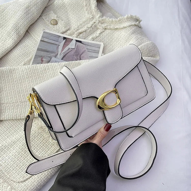 Designer inspired leather crossbody bag