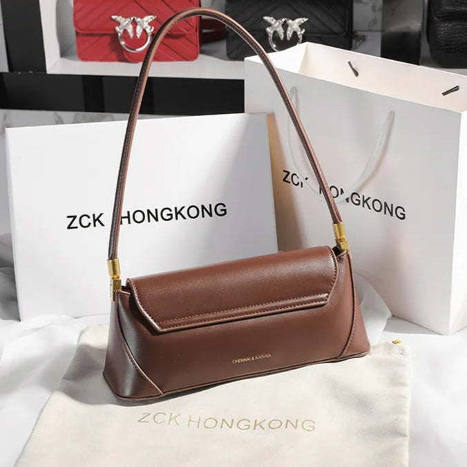 Soft leather shoulder handbag