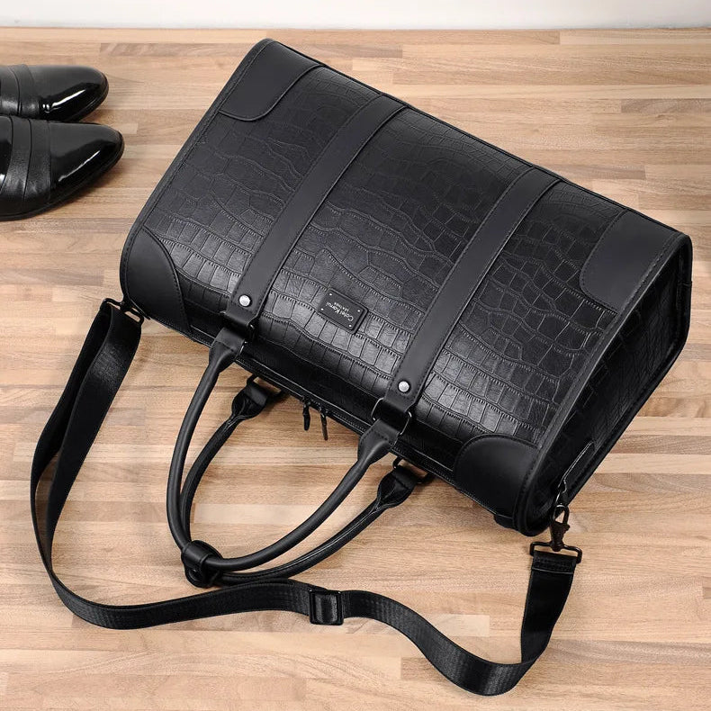Unisex leather duffle bag
