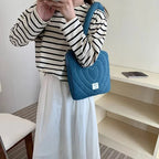 Bowknot heart denim laptop bag