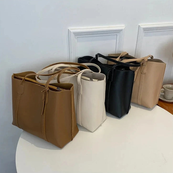 Trendy soft leather tote bag