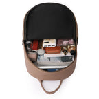 Smooth leather backpack with top handle