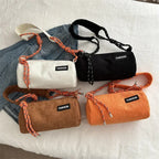 Corduroy handbag with slim strap