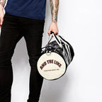Two-tone leather overnight duffle bag