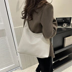 Oversized leather tote bag