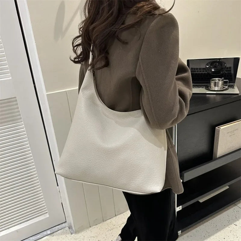 Oversized leather tote bag