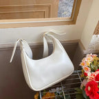 Minimalist leather shoulder bag for women