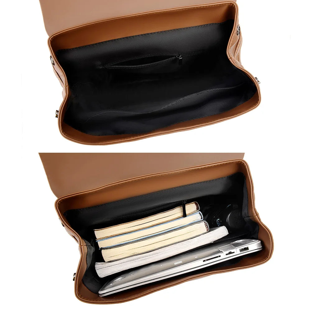 Men's leather backpack rucksack