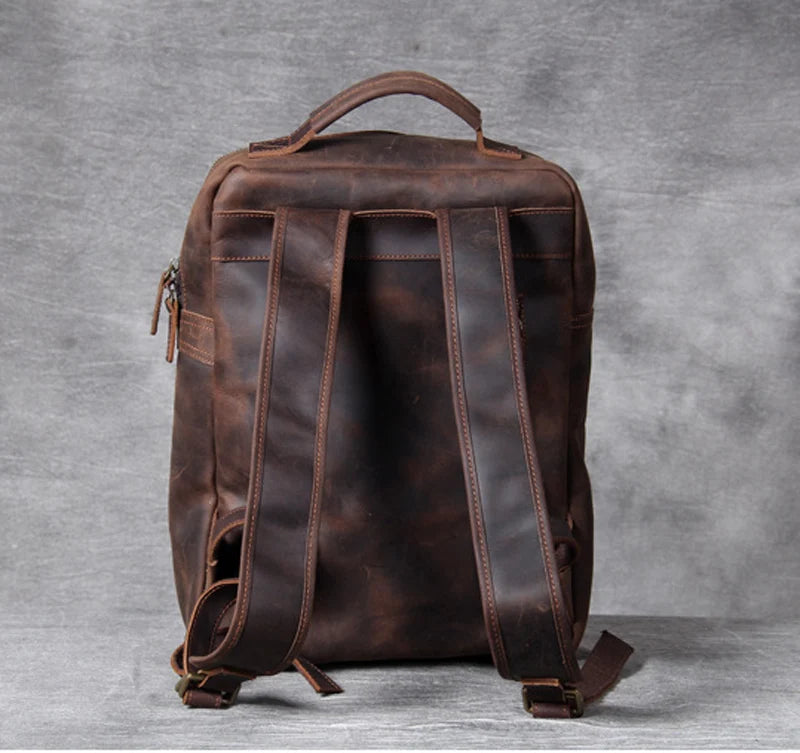 Leather hiking rucksack