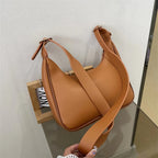 Minimalist leather shoulder bag for women