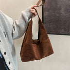 Retro suede slouch bag