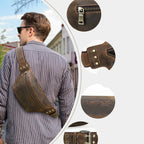 Structured leather waist bag