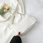 Corduroy handbag set with soft chain handle