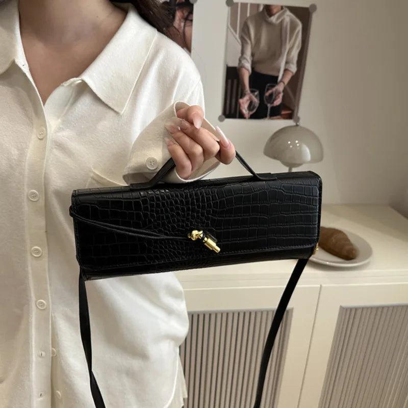 Compact leather handbag