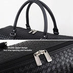 Business leather weekender duffle bag