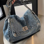 Denim hobo handbag