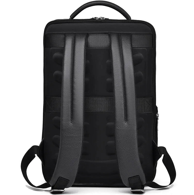 Business leather laptop backpack