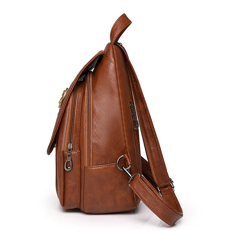 Women’s leather knapsack
