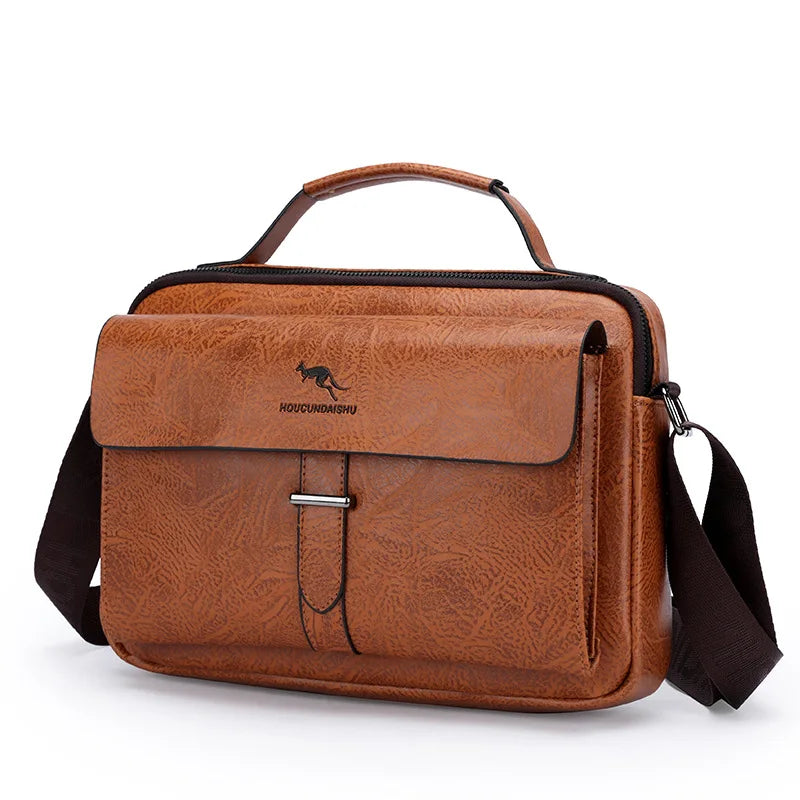 Large leather crossbody bag for women