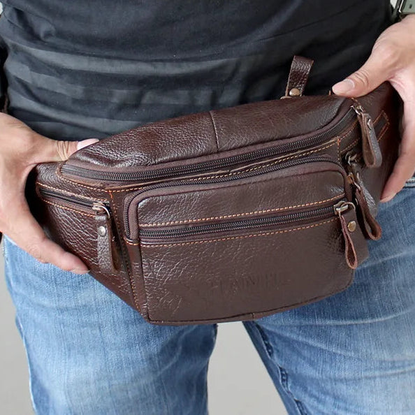 Leather crossbody bum bag