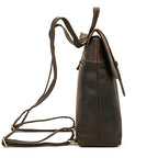 Structured leather rucksack backpack