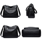 Leather shoulder bag with adjustable strap