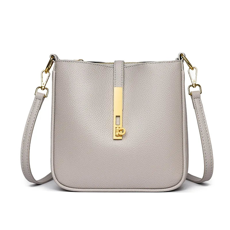 Functional leather crossbody bag